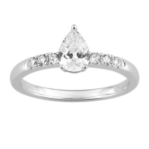 Bague Or Blanc diamant synthétique 0,60 ct