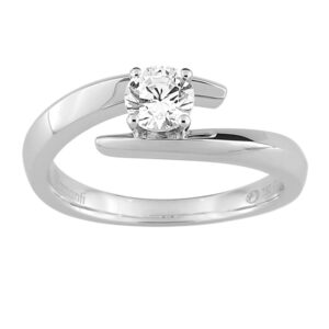 Bague solitaire Or Blanc diamant synthétique 0,50 ct